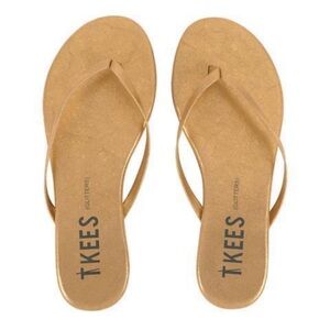 NWOT Tkees Gold Glitter Sandals Size 9